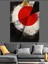 Japon Bayrağı Soyut Sanat Dekoratif Kanvas - Mdf Ahşap Tablo 3
