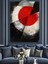 Japon Bayrağı Soyut Sanat Dekoratif Kanvas - Mdf Ahşap Tablo 4