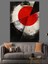Japon Bayrağı Soyut Sanat Dekoratif Kanvas - Mdf Ahşap Tablo 5