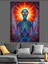 Mor Iskelet Enerji Figürü Dekoratif Kanvas - Mdf Ahşap Tablo 4