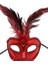 Rugan Kaplama Kırmızı Tüylü Parti Maskesi 2