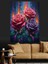 Mor Kırmızı Gül Buketi Dekoratif Kanvas - Mdf Ahşap Tablo 5