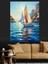 Yelkenlilerle Huzurlu Deniz Dekoratif Kanvas - Mdf Ahşap Tablo 2