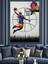 Basketçi Adam Sanat Illüstrasyon Dekoratif Kanvas - Mdf Ahşap Tablo 2