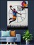 Basketçi Adam Sanat Illüstrasyon Dekoratif Kanvas - Mdf Ahşap Tablo 3