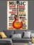 Müzik Rock Gitar Posteri Dekoratif Kanvas - Mdf Ahşap Tablo 3