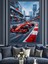Kırmızı Formula F1 Arabası Dekoratif Kanvas - Mdf Ahşap Tablo 3