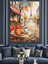 Paris Sokakları Sonbahar Manzarası Dekoratif Kanvas - Mdf Ahşap Tablo 5