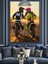 Motosikletli Adam ve Kadın Hız Tutkusu Dekoratif Kanvas - Mdf Ahşap Tablo 3