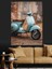 Mavi Vespa Scooter Retro Dekoratif Kanvas - Mdf Ahşap Tablo 5