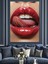 Açık Kırmızı Dudak Sanatı Dekoratif Kanvas - Mdf Ahşap Tablo 4