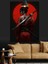 Kırmızı Elbiseli Samuray Kadın Figürü Dekoratif Kanvas - Mdf Ahşap Tablo 2