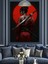 Kırmızı Elbiseli Samuray Kadın Figürü Dekoratif Kanvas - Mdf Ahşap Tablo 4