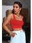 Kadın Kırmızı Kalın Askılı Crop Top Büstiyer – Modern ve Şık Tasarım 3