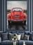 Kırmızı Vosvos Retro Araba Dekoratif Kanvas - Mdf Ahşap Tablo 2