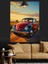 Eski Model Kırmızı Vosvos Araba Dekoratif Kanvas - Mdf Ahşap Tablo 1
