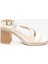 Kadın Kırık Beyaz Hakiki Deri Topuklu Sandalet 5Y2WS59247 6