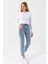 Kadın Normal Bel Mom Fit Jean Buz Mavi - 2602 2