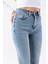 Kadın Normal Bel Mom Fit Jean Buz Mavi - 2602 4