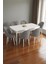 Mura Beyaz 80X132 Açılabilir Mdf Masa Yemek Odası Takımı, Mutfak Takımı 6 Adet Sandalye 1