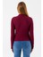 Kadın Dik Yaka Uzun Kollu Dokulu Bluz Bordo - 26158 7