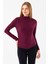 Kadın Dik Yaka Yanı Büzgü Detaylı Bluz Bordo - 26101 5