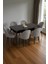 Mura Siyah Mermer 80X132 Açılabilir Mdf Masa Yemek Odası Takımı, Mutfak Takımı 6 Adet Sandalye 1