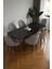Mura Siyah Mermer 80X132 Açılabilir Mdf Masa Yemek Odası Takımı, Mutfak Takımı 6 Adet Sandalye 2