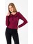 Kadın Yakalı Bağlama Detaylı Dokulu Bluz Bordo - 26116 4