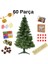 60 Parça 150 cm 258 Dal Yılbaşı Çam Ağacı ve Süs Seti (Kar Spreyi Hediye) – Işıklı Led, Yıldız Tepe Süsü, Renkli Süs Topları ve Zincirli Dekor Paket 1