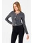 Kadın Bisiklet Yaka Pullu Düğme Detaylı Bluz Siyah - 2630 5