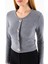 Kadın Bisiklet Yaka Pullu Düğme Detaylı Bluz Gri - 2630 6