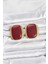 Pirinç Gold Renk Bordo Plaka Vintage Kadın Küpe - TJ-BKP11359 1