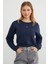 3 Iplik Kalp Aksesuarlı Crop Sweatshirt 2