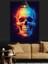 Parlak Neon Kuru Kafa Koyu Fon Dekoratif Kanvas - Mdf Ahşap Tablo 4