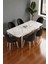 Mura Beyaz Mermer 80X132 Açılabilir Mdf Masa Yemek Odası Takımı, Mutfak Takımı 6 Adet Sandalye 2