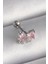 316L Çelik Gümüş Renk Pembe Zirkon Taşlı Fiyonk Tragus Piercing - TJ-PR1251 3