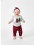 Unisex Ekose Noel Ağacı Baskılı Takım ve Ekose Pantolon Şapka Seti Uzun Kollu Bebek Kıyafetleri 1