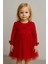 Kız Çocuk Elbise, Kırmızı, Tül Etekli, Fiyonk ve Taş Detaylı 6