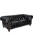Black Chesterfield Kanepe Suni Deri Yumuşak Oturum 230 cm Siyah Renk 7
