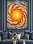 Güneş Spiral Enerji Soyut Turuncu Sarı Dekoratif Kanvas - Mdf Ahşap Tablo 1