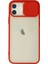 iPhone 12 Kılıf Palm Buzlu Kamera Sürgülü Silikon - KIRMIZI-(5796) - I34H27N5-6A31VS 1
