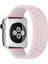 Apple Watch 38MM Ayarlı Delikli Silikon Kordon - PEMBE-BEYAZ-(5796) - I78H96N0-8A05VS 1