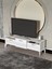 Tv Sehpası Tv Ünitesi 160 cm Gümüş Beyaz Mistral 5073 5
