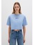 Mavi Logo Baskılı Mavi Crop Tişört 1613411-70831 9