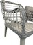 Kaş 2+1+1+Sehpa Bahçe Balkon Mobilyası,Gri Rattan/Bej Kumaş 6