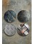 Ev Dekor Oval Pleksi Bardak Altlığı Temalı Desenli 4'lü Set Metal Wall 1