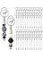 24 Pcs Boncuklu Anahtarlık Çubukları Boncuklar Için Toplu Dıy Boş Anahtarlık Metal Boncuklu Anahtarlık Boncuk Anahtar Zanaat Zanaatlar Gümüş (Yurt Dışından) 1