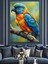 Papağan Mavi Sarı Kuş Dekoratif Kanvas - Mdf Ahşap Tablo 1