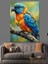 Papağan Mavi Sarı Kuş Dekoratif Kanvas - Mdf Ahşap Tablo 4